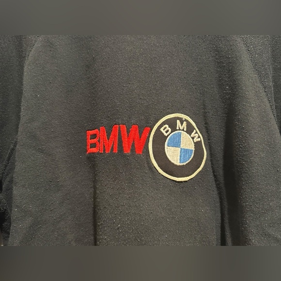 Vintage BMW Black Sweatshirt Made In USA Mens Size XL Distressed 80’s Logo - Picture 4 of 10